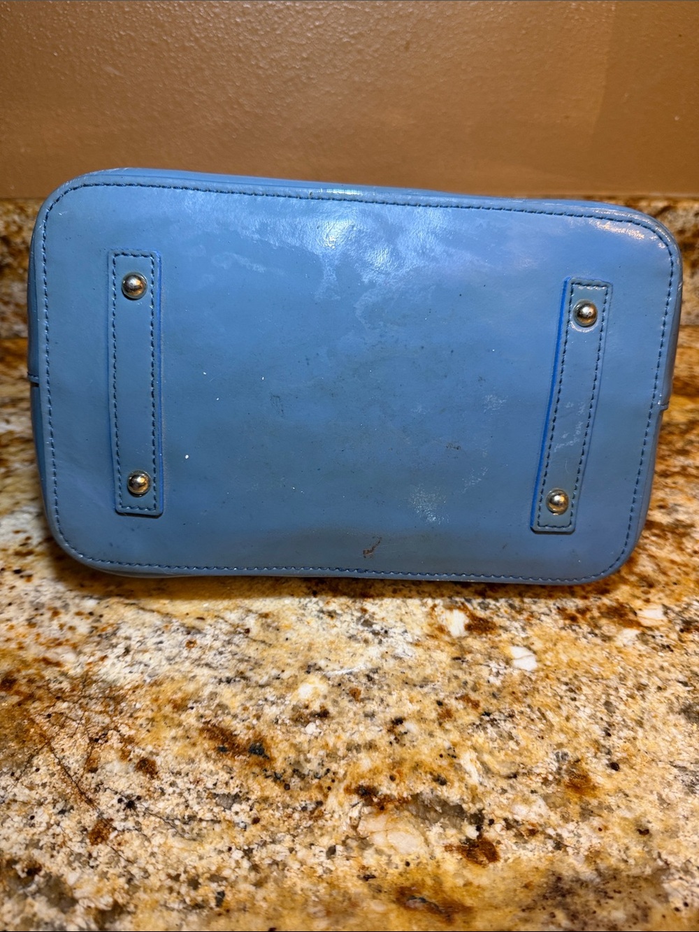 Dooney & Bourke Light Blue Patent Leather Satchel - Picture 5 of 9